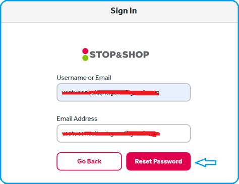 stop and shop login error