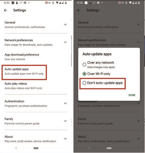 stop automatic updates android applications