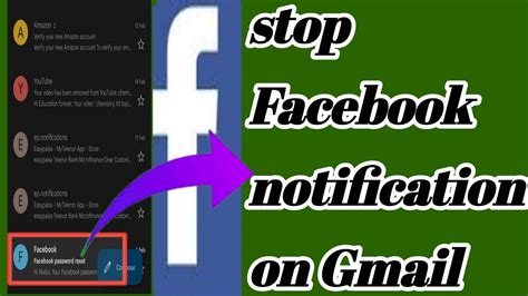 stop facebook notifications in gmail