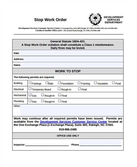 Get Our Sample of Stop Work Order Template for Free Invoice template