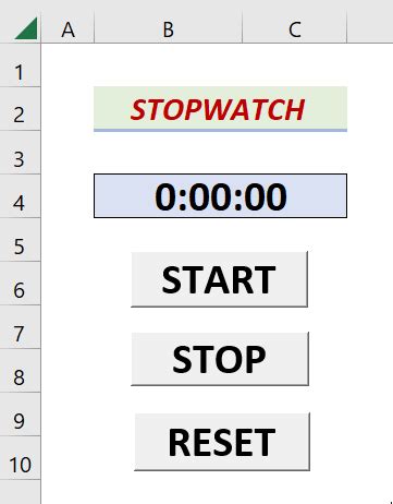 Stopwatch Excel Template