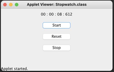 Stopwatch In Java Example
