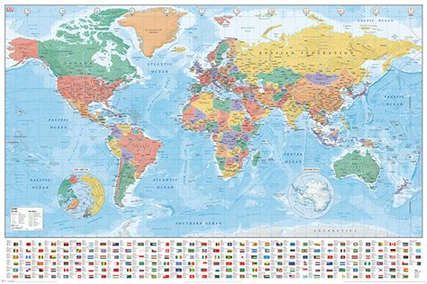 Världskarta Poster 70x100 cm Kartkungen