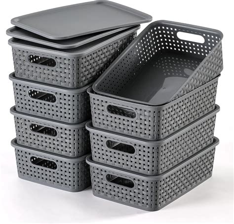 Storage Baskets With Lids Plastic