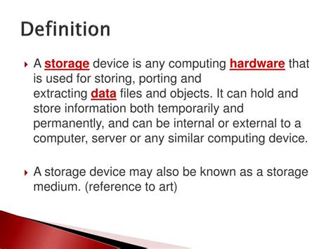 Storage Definition Device