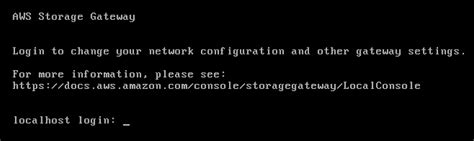 Storage Gateway Local Console
