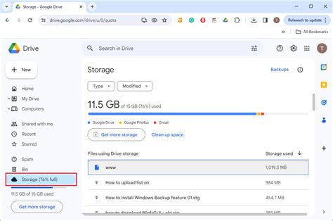 Storage In Google