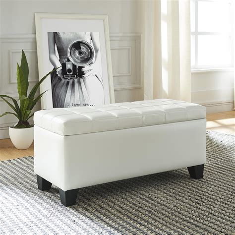 Storage White Ottoman