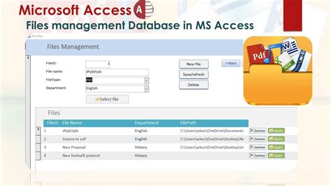 Store File In Access Database