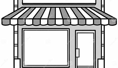 Storefront Clipart Black And White Business Shop Vector Icon — Stock Vector