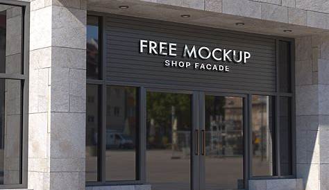 Storefront Logo Mockup Free Vinyl (PSD)
