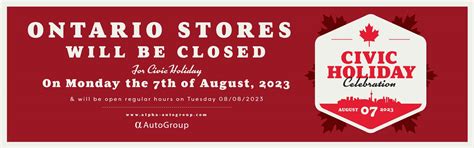 stores open on civic holiday ontario
