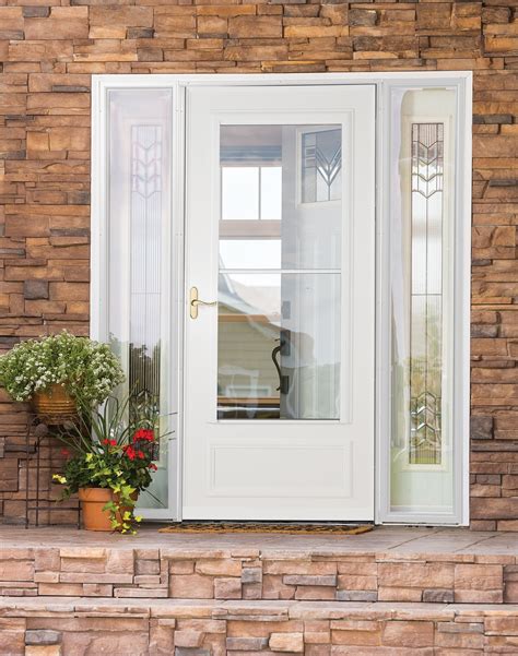 storm doors exterior with screens and blinds