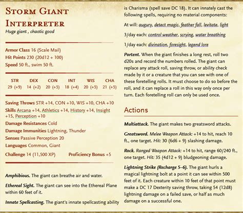 storm giant stat block 5e