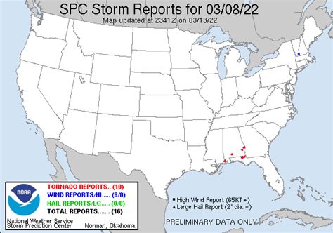 storm prediction center today's storm reports