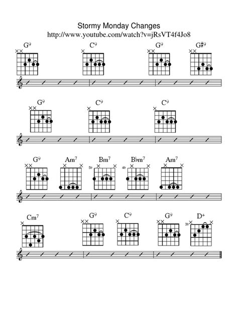 stormy monday chord chart