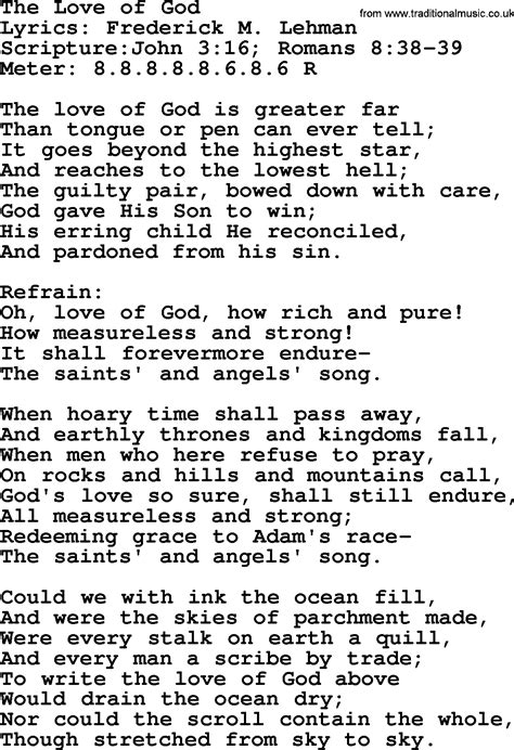story behind the love of god hymn lyrics