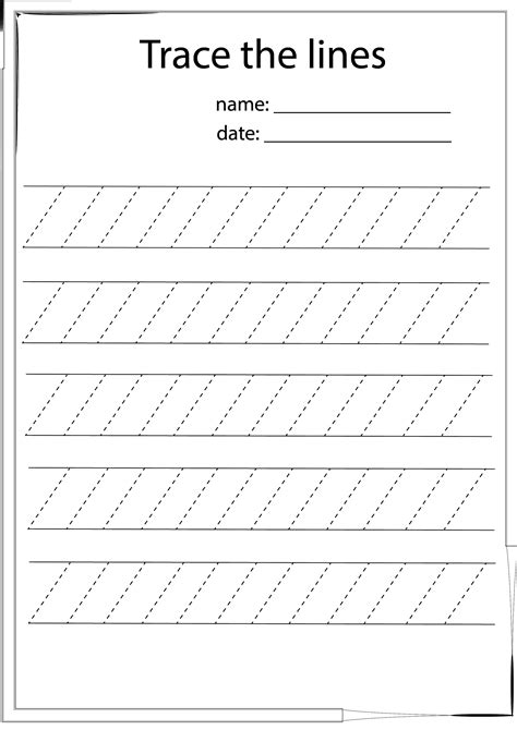 Straight Line Printable Worksheet To Trace