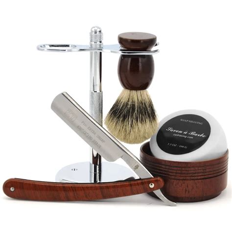 straight razor kits with soap mug and brush