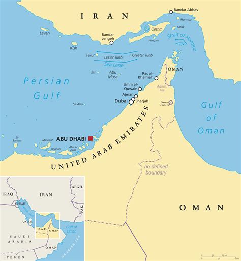 strait of hormuz in map