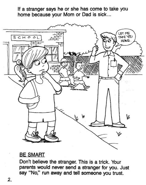 safety awareness coloring page for child