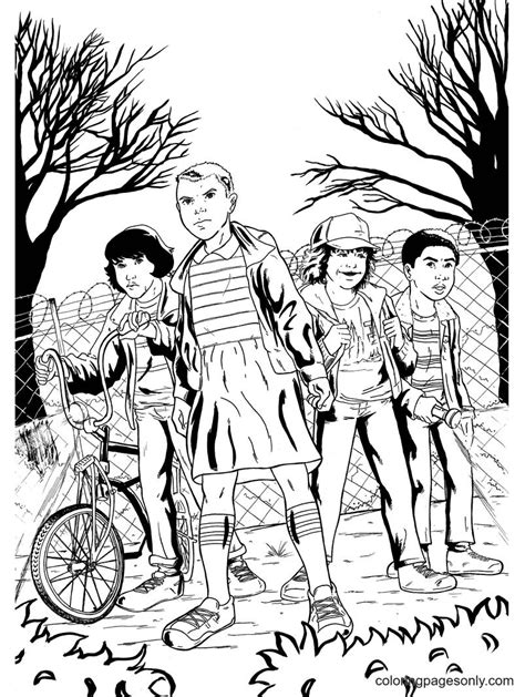 Stranger Things Characters Coloring Pages