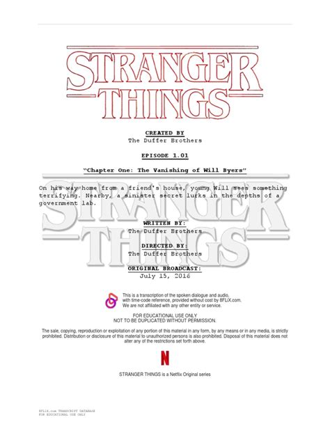 stranger things episode transcripts