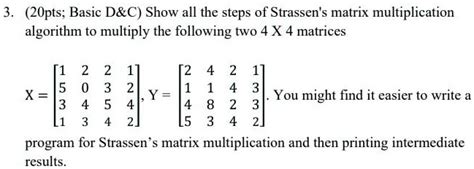 strassen's matrix multiplication 2x2 example in c