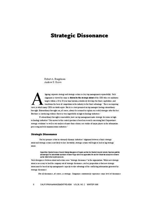 strategic dissonance
