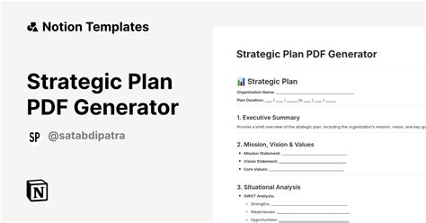 strategic plan generator