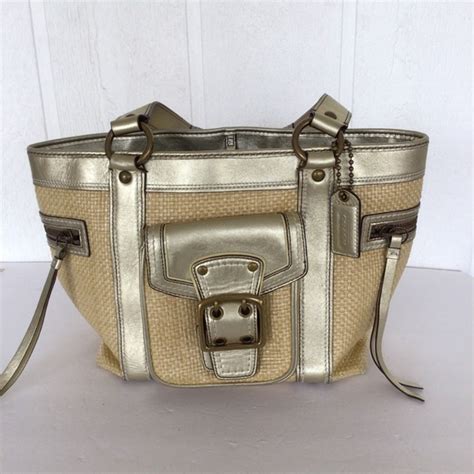 Straw Handbag Metallic