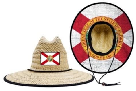 Straw Hat With Florida Flag