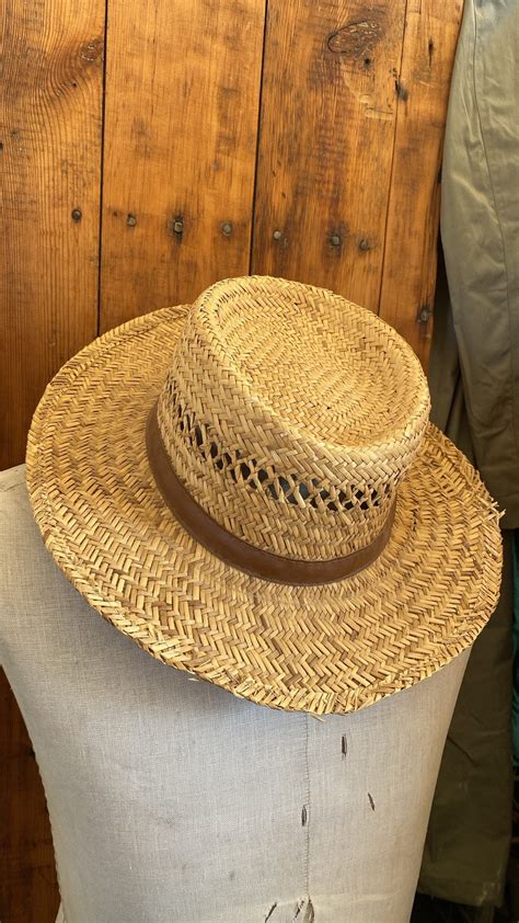 Straw Hat With Leather Strap
