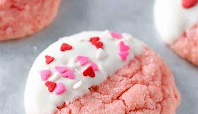 Strawberry Cake Mix Valentine Cookies