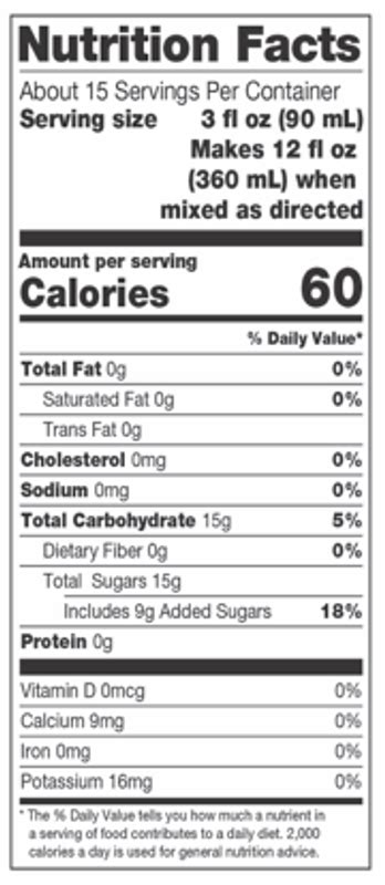 strawberry acai refresher nutrition facts