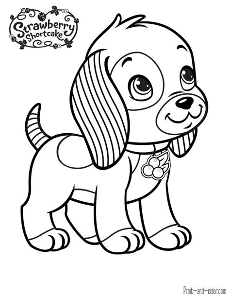 strawberry shortcake puppy coloring pages