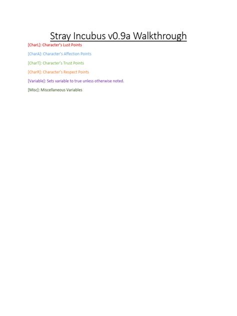 Stray Incubus Walkthrough