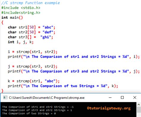 Strcmp In C Programming