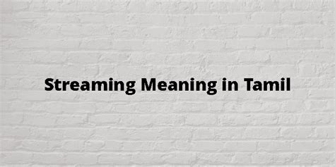 stream meaning in tamil with example