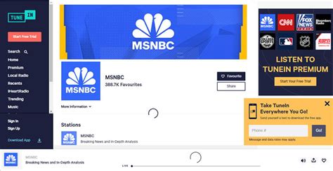 stream msnbc from tunein