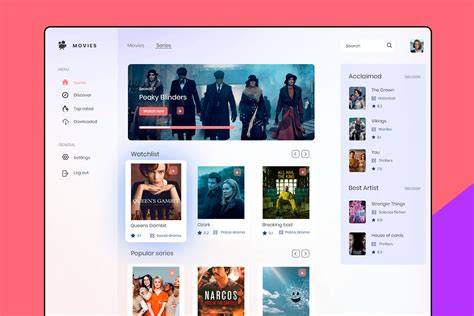Modern streaming interface layout
