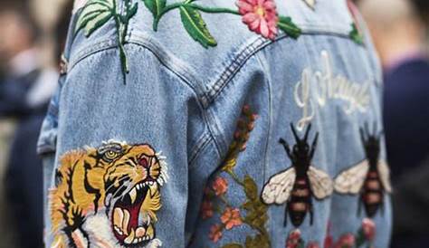 embroidered denim jacket Streetwear fashion, Casual wardrobe, Denim decor
