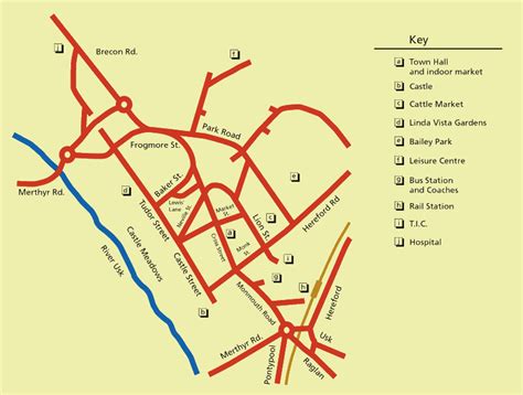 street map of abergavenny
