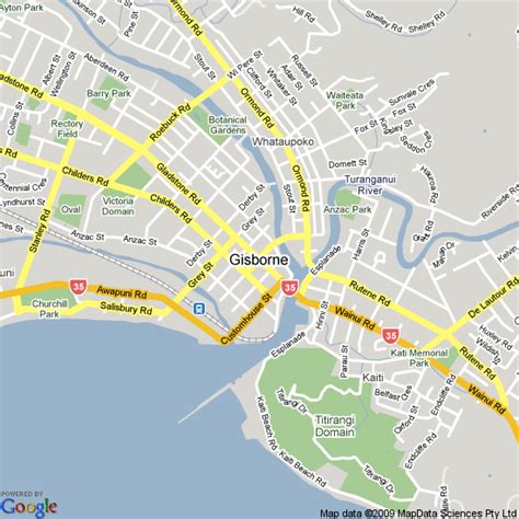 street map of gisborne