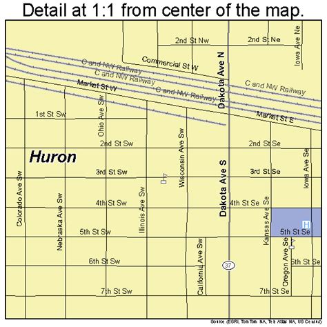 street map of huron sd