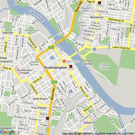 street map of rockhampton