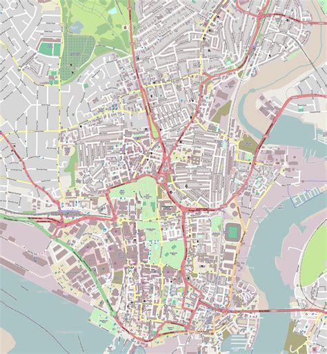 street map of southampton city centre