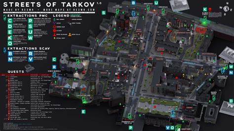 streets of tarkov map interactive exits