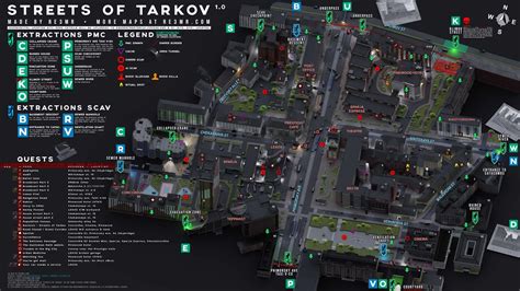 streets of tarkov map with quests