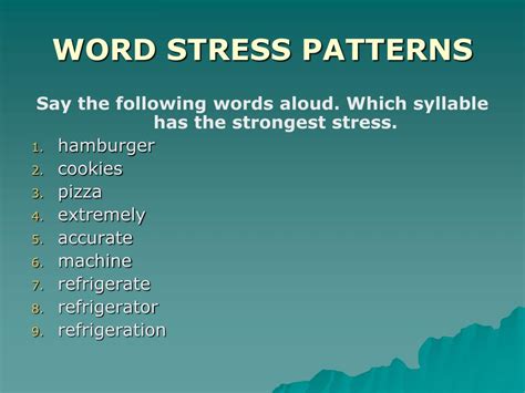 stress patterns examples